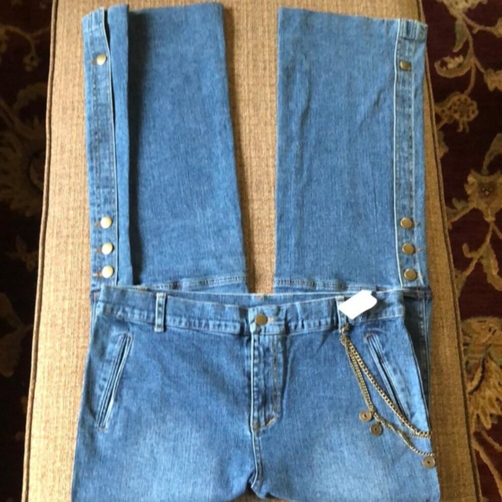 Blue Wide Leg Jeans - Picture 2 of 10